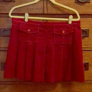 Juicy Couture red corduroy mini skirt, L